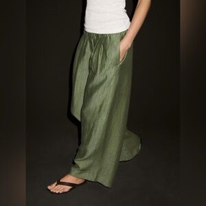 🔥♥️🔥 Massimo Dutti STRAIGHT FIT FLOWING LINEN BLEND TROUSERS size 6